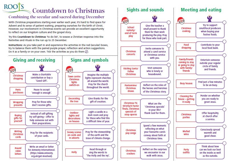 Countdown to Christmas to do list